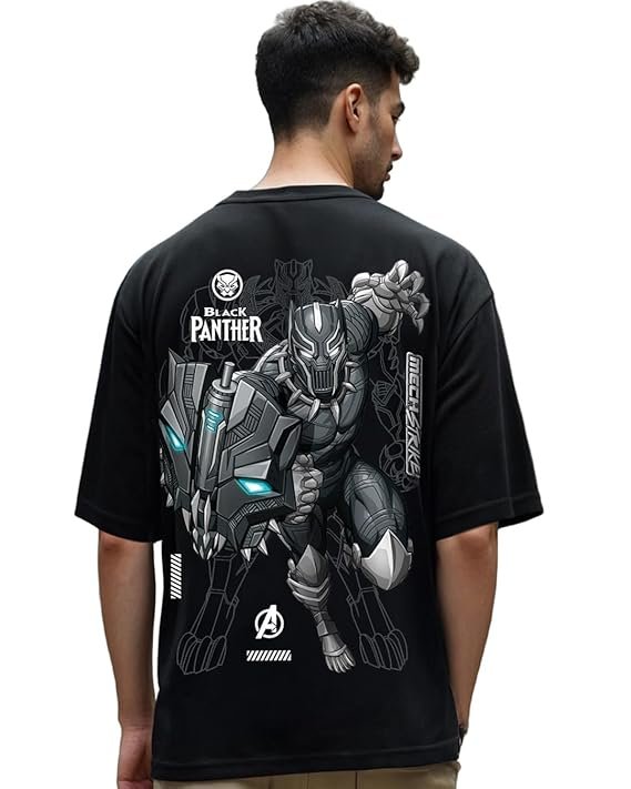Bewakoof X Harry Potter Men's Cotton Jersey Graphic Print Oversized Fit Half Sleeve Round Neck T-Shirt